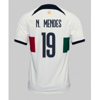 Camiseta Portugal Nuno Mendes #19 Segunda Equipación Replica Mundial 2022 mangas cortas